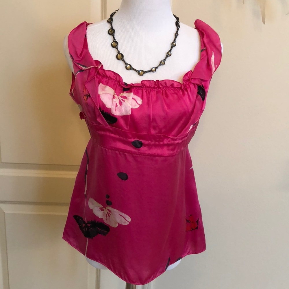 Elie Tahari pink silk blouse